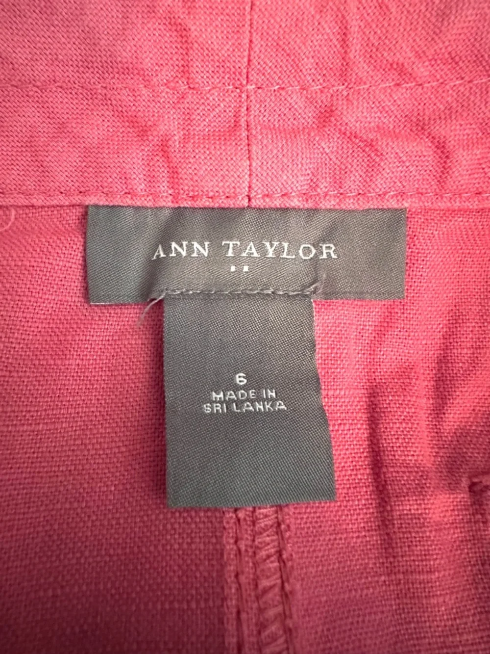 Ann Taylor Rose-Red Linen-Blend Cargo Skirt Size 6